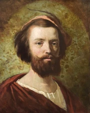 1865 Oil Portrait Bearded Man Hippolyte Bellangé French Second Empire Signed