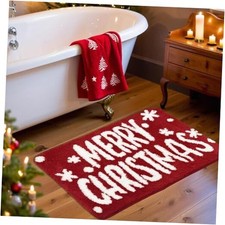 Christmas Bathroom Decor Christmas Bathroom Rugs, Shaggy Soft Merry Christmas