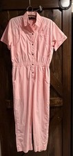 Vintage 80s Pink Jumpsuit Neon Relaxed Fit Utility Romper Medium