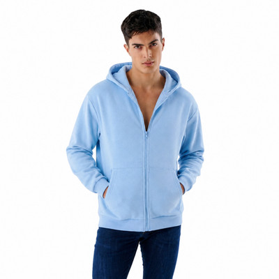 LUVIGANCE Herren Zip Hoodie Reißverschluss Heavyweight Baumwollanteil