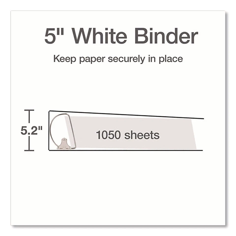 Cardinal 26350 5 in. Capacity XtraLife ClearVue Slant-D Ring Binder - White New - Image 3 of 4