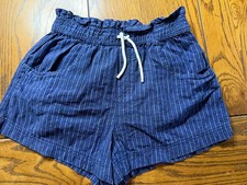 Zara Blue Silver Pinstripe Shorts EUC Girls Size 11-12