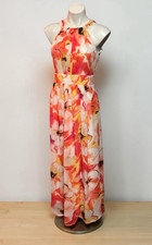 Nine West Size 4 NWT Sleeveless Floral Maxi Dress Tango Canary Beach Cruise