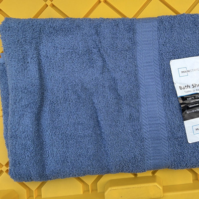 Mainstays 100% Cotton Bath Sheet 30 x 60 Blue Soft Absorbent Durable