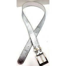 Silver Mermaid Scales Belt Size M 39 Long Holes from 29 to 34 Shiny and Fun