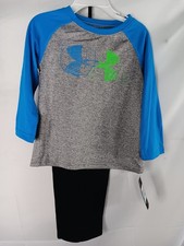 UNDER ARMOUR Boy's Size 24 Months Crew Shirt and Joggers Outfit, 2-Piece Set NWT