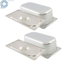 2 Pcs 3.6" Deep 1/3 Food Pans with Lids, Commercial Kitchen & Buffet Use