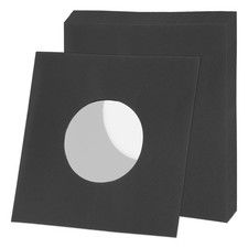 10 Pcs 7"x7" 110GSM Vinyl Record Inner Paper Sleeves with Poly Lined Black