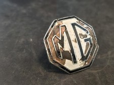 Vintage Mg Emblem Badge Oem Enamel Black And White Sports Car Mgb Mga Automobile