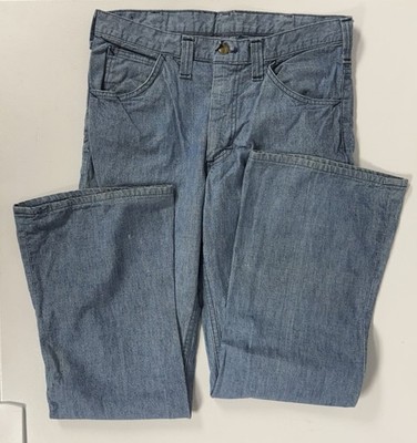 Vintage Lee 70s Denim Bootcut Light Jeans Deadstock Made USA Talon 42 Rare 32x30