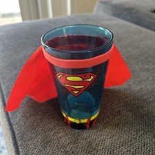 Collector Superman 16oz Size Drinking Glass with removable Cape DC Comics