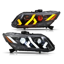Red Devil Eye Led Headlight For 2012-2015 Honda Civic Sedan 2012-2013 Coupe Pair