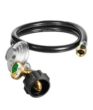 3FT Propane Hose & Regulator with Tank Gauge for LP Gas Grill and Heater-USA