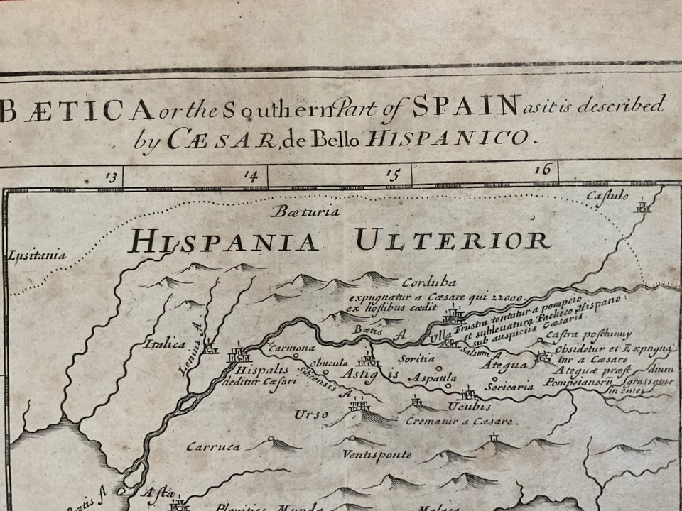 1728 MUITO RARO Mapa Herman Moll, Genuíno, cartografia, HISPANIA ESPANHA - Imagem 2 de 3