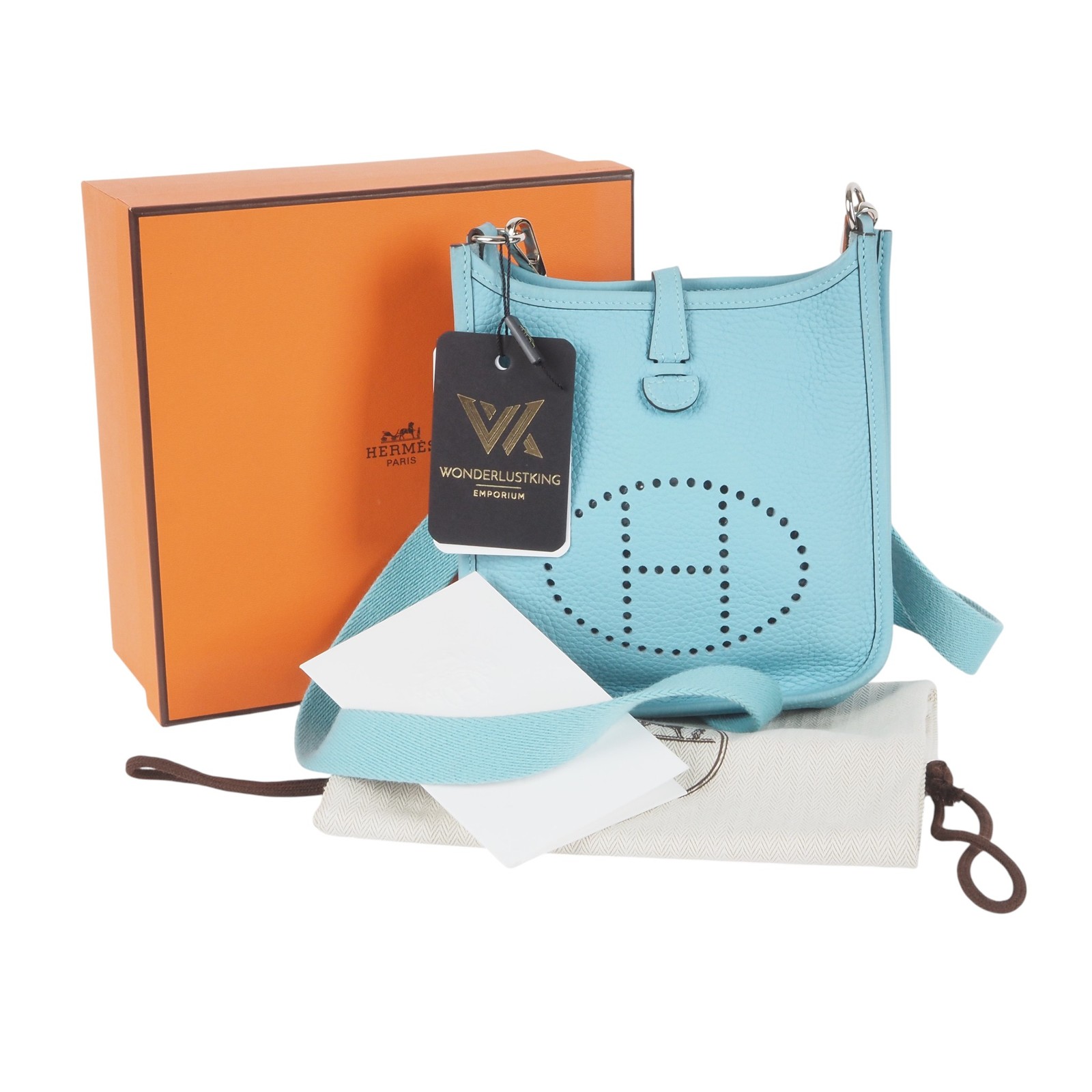 HERMÈS Evelyne TPM 16 Clemence Bleu Saint-Cyr PHW 2016 Mint Condition