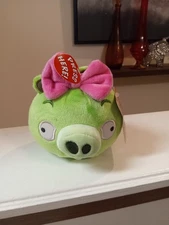 Angry Birds Girl Pig with Pink Bow, sound and tags 5"
