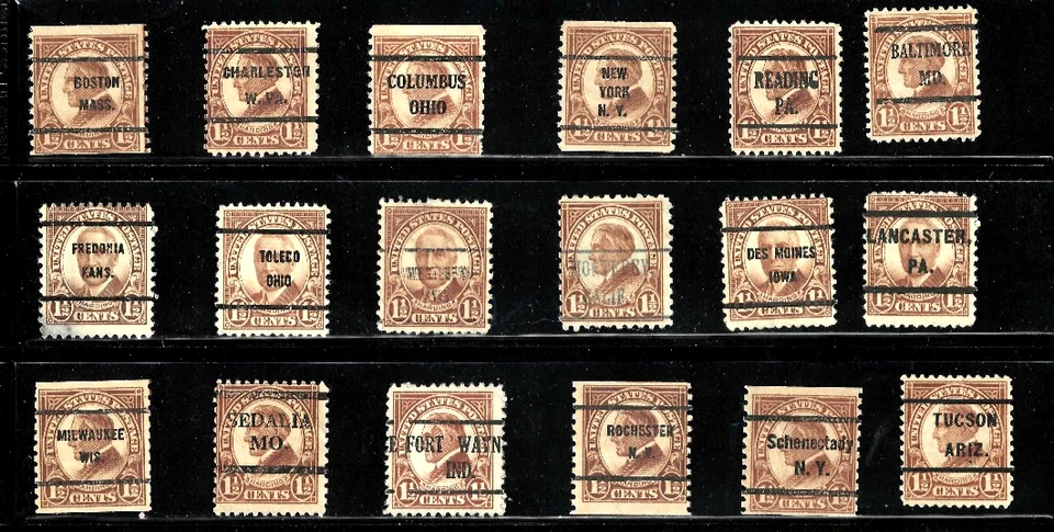 Collection 48 Precancels Multiple States 1 1/2 Cent 1920's Regulars US 2-28 - Image 4 of 4