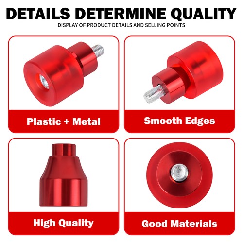 2x Protectores de Motor Barras de Choques 12mm Extremo Bolas Protector Rojo Para Harley - Imagen 5 de 17