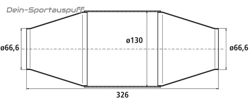 HJS 200 Zeller Metall-Katalysator Ø 130mm 326mm Länge Anschluss Ø 66.6mm - Bild 2 von 2