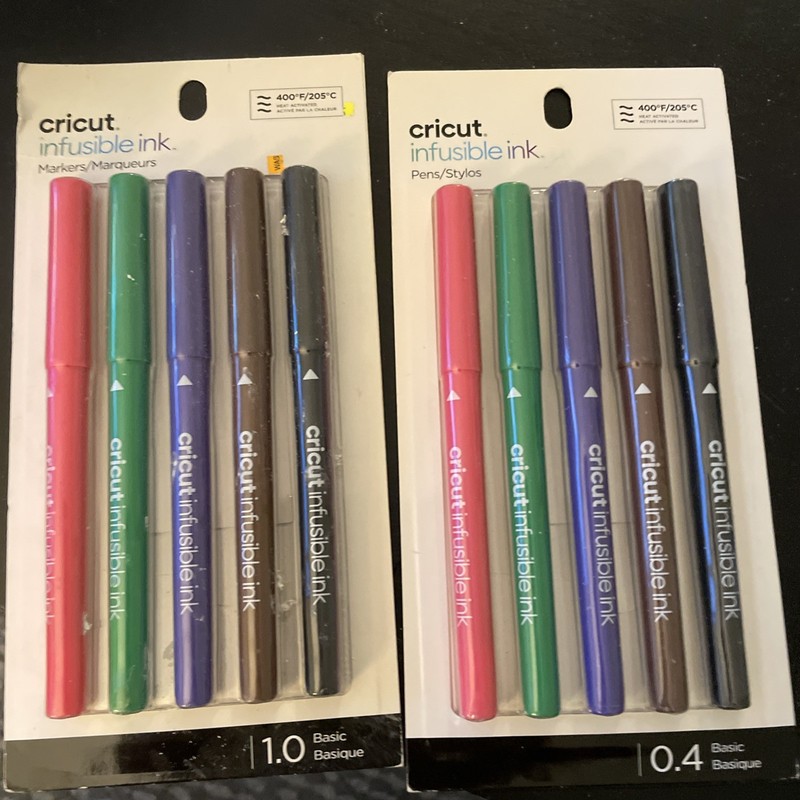 Cricut Infusible Ink Markers 2 Sets Of 5 Markers 1.0 And 0.4  2006256/2006257