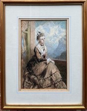 William Bartol Thomas ( British 1877-1947) : Portrait Of A Lady , Watercolor