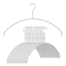 Mawa, 40P Euro Steel Anti-Slip Clothing Hanger, Set of 15, White