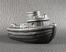 Boyd's Crystal Art Glass TEDDY the TUGBOAT #11 EBONY SATIN 3-27-84 Black NOS