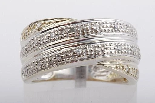 Brillant Diamant Ring 14kt 585 Bicolor Gold Brillianten Ringgröße Gr 51 Top! - - Bild 4 von 4