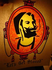 LET'S GET STONED ZIG ZAG VINTAGE 1970's HEADSHOP IRON ON TRANSFER -NICE, B-22