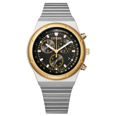 Citizen Collection Record Label 1984 Chronograph Eco-Drive Gold Tone Watch 38mm