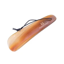 FootFitter Natural Genuine Bull Horn Shoe Horn, 6.4” with Hanging Strap