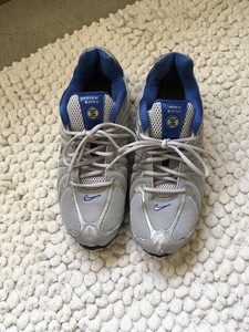 nike shox grey and blue