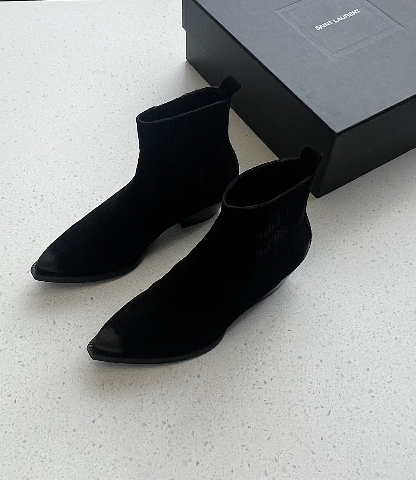 Stivali da cowboy western alla caviglia Saint Laurent 'Lukas' YSL da uomo taglia 42 8 5