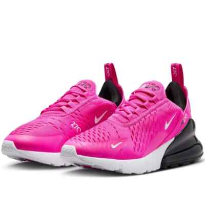 Nike Air Max 270 (GS) Size 6.5Y Laser Fuchsia/Summit White 943345-602 Fast Ship