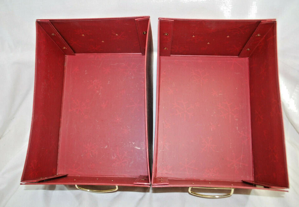 Christmas Decorative Collapsible Storage Boxes with Lids Lot of 2 Vintage  X1470 - Image 3 of 4