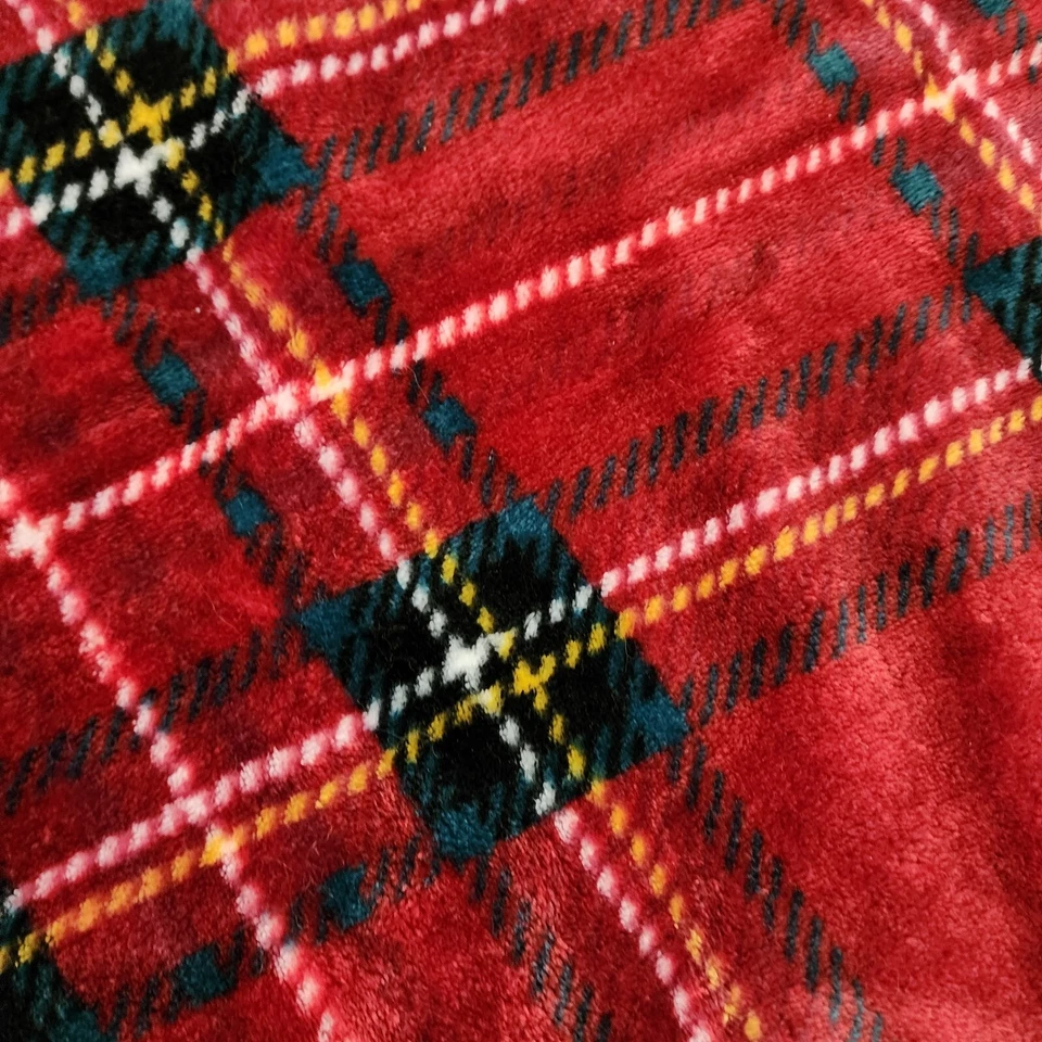 Manta Elle Decor Navidad a Cuadros Gran Tamaño Pila Alta Felpa Súper Suave Foto 3 de 4