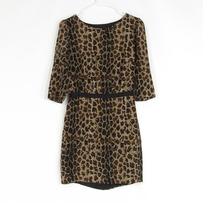 Light brown black cheetah 100% silk CAMILLA AND MARC sheath dress 4 | eBay