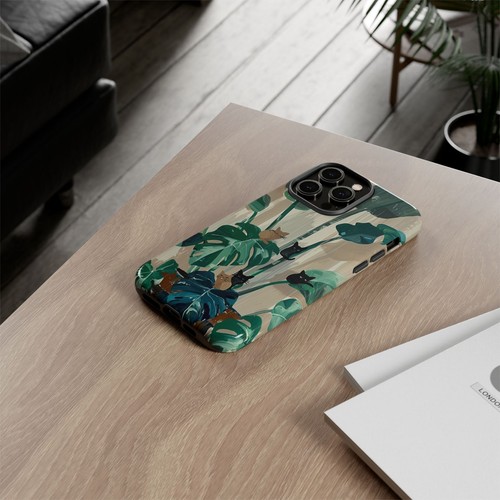 Phone-Ink iPhone, Pixel, Samsung Galaxy Case - Monstera Green Plant Cats - 第 28/191 張圖片