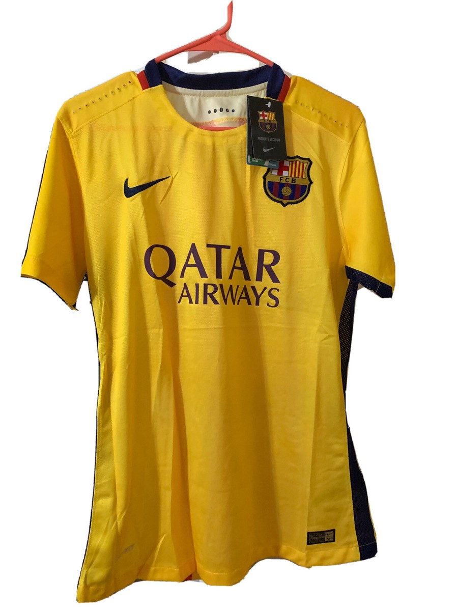 EUC Nike Dri-Fit Barcelona FC Away Yellow 2015/2016 Champs
