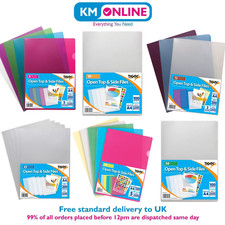 A4 A3 Plastic Open Top Side Clear Document Sleeves Storage Filing Folder Wallets