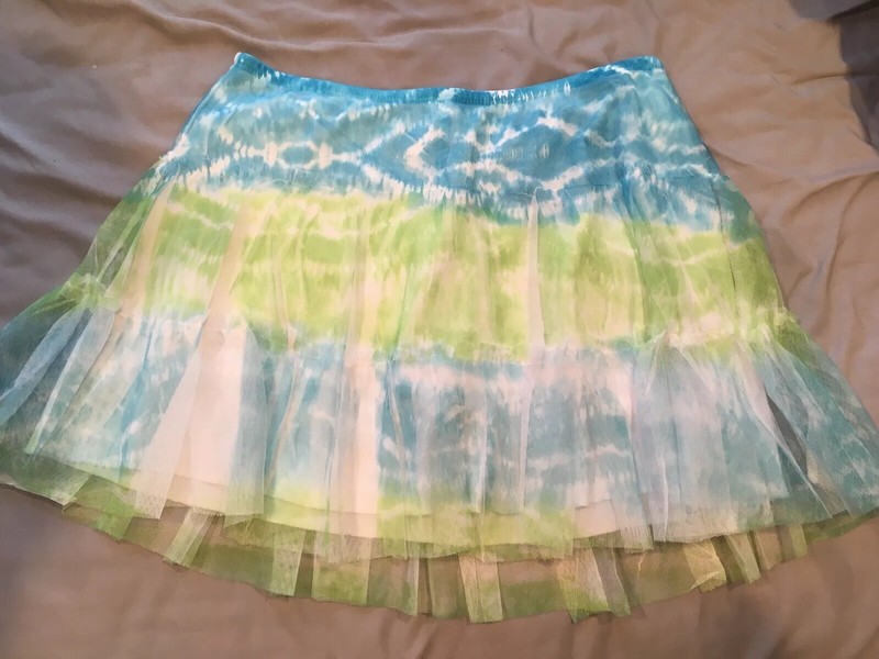 Justice Girls Skirt Skort Size 12 Bnwot Blue Green Tie Dye