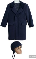 Fieldston Clothes Riding Jacket Hat Children's Sz 6 Blue Wool Blend Long Coat