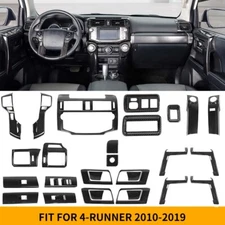 24x For 4Runner 10-19 Carbon Steering wheel Dashboard Door Panel Decor Trims Kit