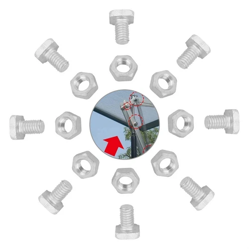 10-50Paar Aluminium Flachkopfschrauben für Gewächshaus Vierkant SchraubenM6x12mm - Bild 8 von 12
