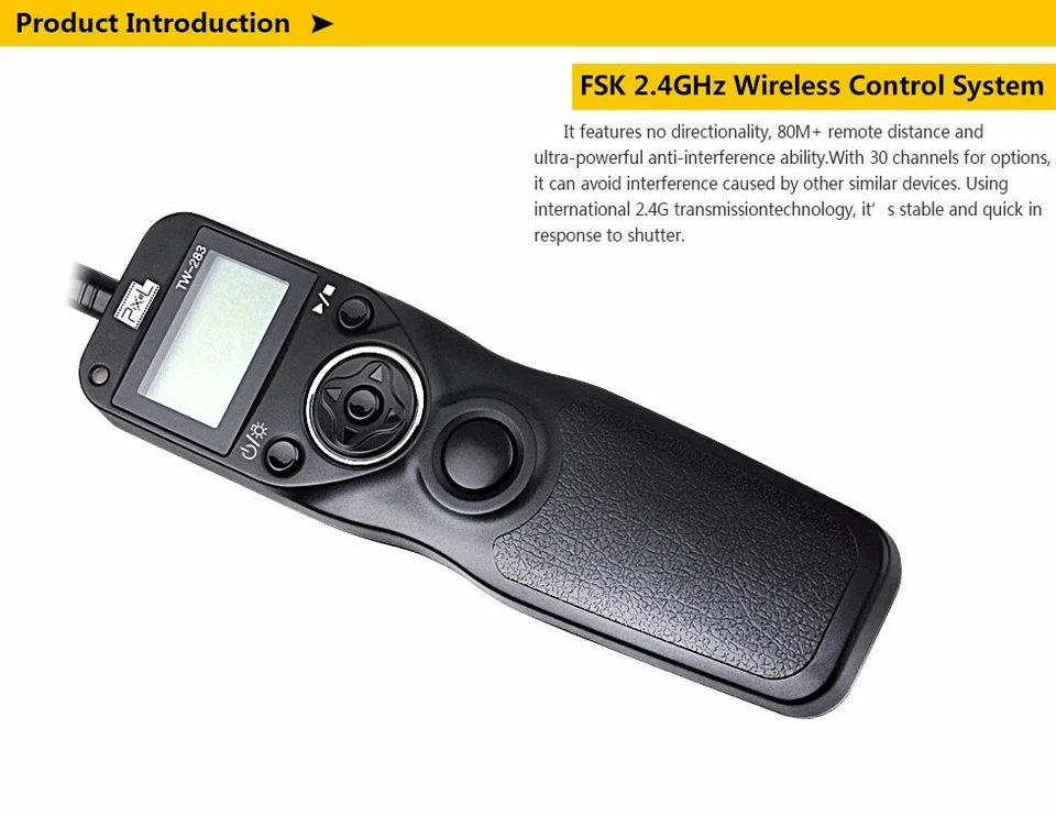Pixel TW-283 Wireless Timer Remote Control Shutter Release For Canon Nikon Sony - Image 3 of 4