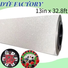 US DTF FACTORY 13in X 32.8ft DTF Glitter Film Roll Cold Peel Dtf Pet Film