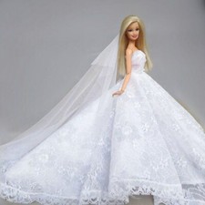 High Fashion Doll Clothes Wedding Dress for 1/6 Doll Clothes Party Gown Outfits