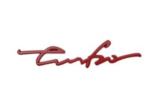 Turbo Boot Badge Red Emblem 160mm with Adhesive