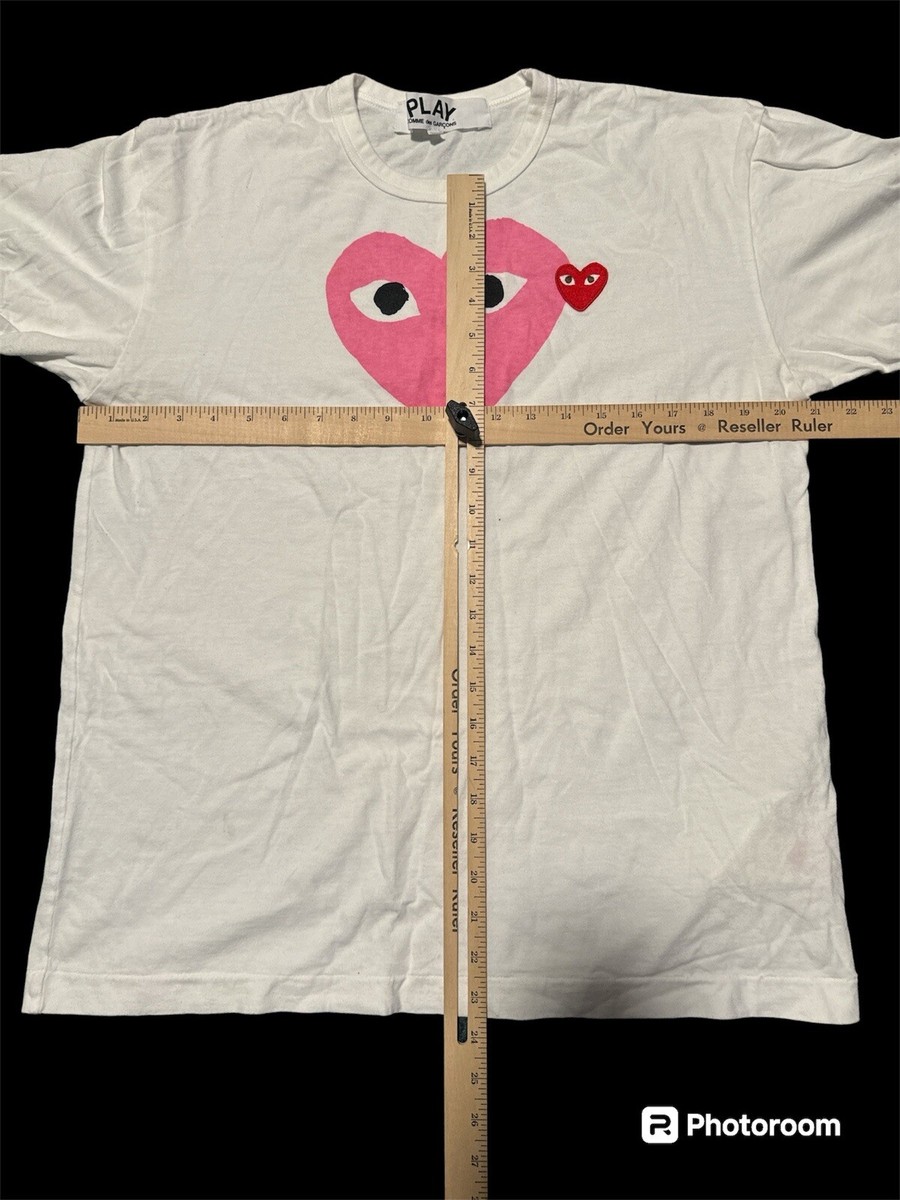 PLAY COMME des GARCONS Pink Heart T-shirt Size XL Cotton AZ PLAY COMME des GARCONS Pink Heart T-shirt Size XL Cotton AZ
