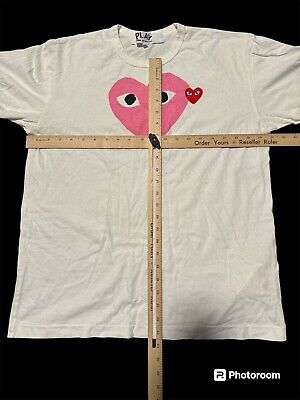 PLAY COMME des GARCONS Pink Heart T-shirt Size XL Cotton AZ PLAY COMME des GARCONS Pink Heart T-shirt Size XL Cotton AZ